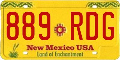 NM license plate 889RDG