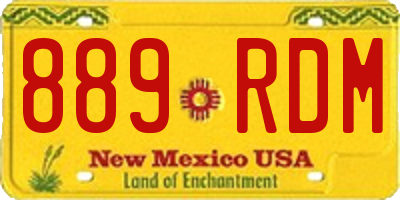 NM license plate 889RDM