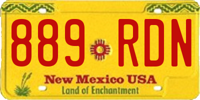 NM license plate 889RDN