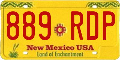 NM license plate 889RDP