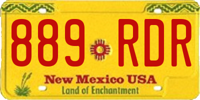 NM license plate 889RDR