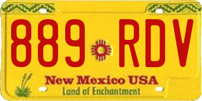 NM license plate 889RDV