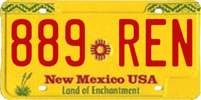 NM license plate 889REN