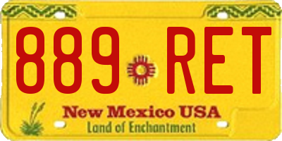 NM license plate 889RET