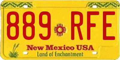 NM license plate 889RFE