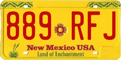 NM license plate 889RFJ