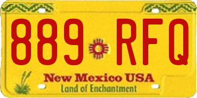 NM license plate 889RFQ