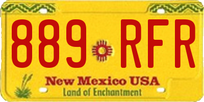 NM license plate 889RFR