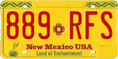 NM license plate 889RFS