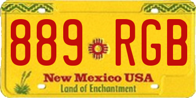 NM license plate 889RGB