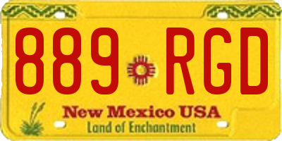 NM license plate 889RGD