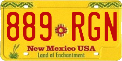 NM license plate 889RGN