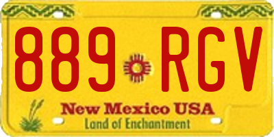 NM license plate 889RGV