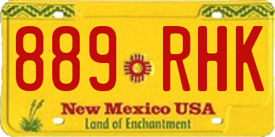 NM license plate 889RHK