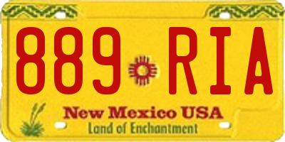 NM license plate 889RIA