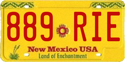 NM license plate 889RIE