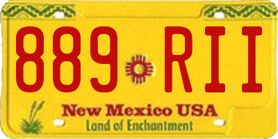 NM license plate 889RII