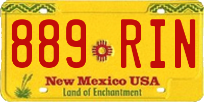 NM license plate 889RIN