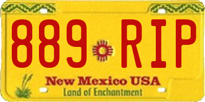 NM license plate 889RIP