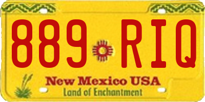 NM license plate 889RIQ