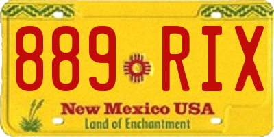NM license plate 889RIX