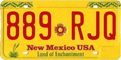 NM license plate 889RJQ