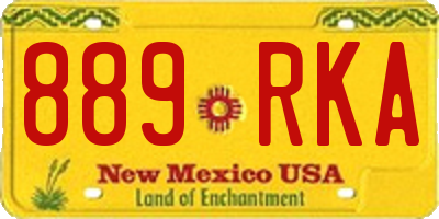 NM license plate 889RKA