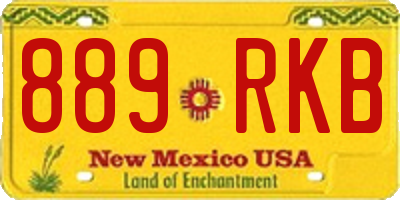 NM license plate 889RKB