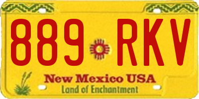 NM license plate 889RKV
