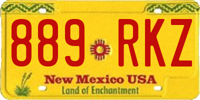 NM license plate 889RKZ