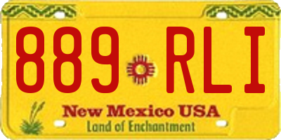 NM license plate 889RLI