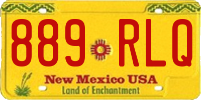 NM license plate 889RLQ