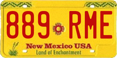 NM license plate 889RME