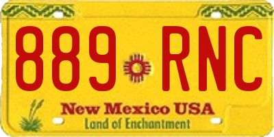 NM license plate 889RNC