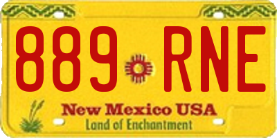NM license plate 889RNE