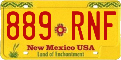 NM license plate 889RNF