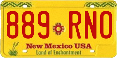 NM license plate 889RNO