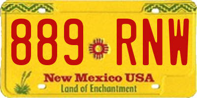 NM license plate 889RNW