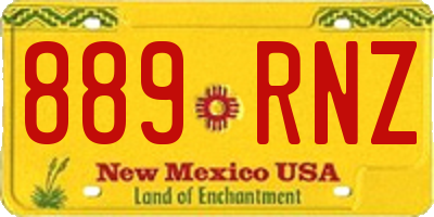 NM license plate 889RNZ