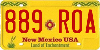 NM license plate 889ROA