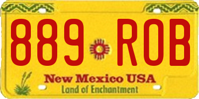 NM license plate 889ROB
