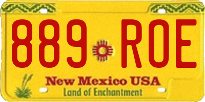 NM license plate 889ROE