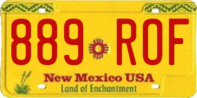 NM license plate 889ROF