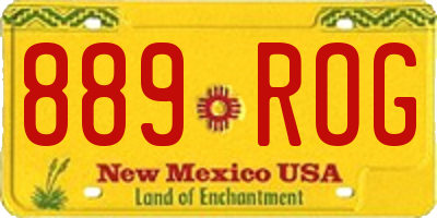 NM license plate 889ROG