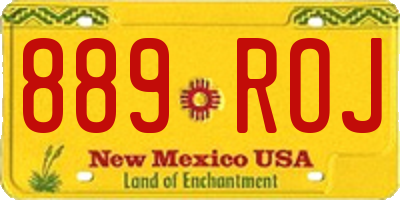 NM license plate 889ROJ