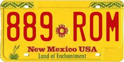NM license plate 889ROM