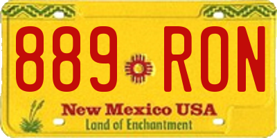 NM license plate 889RON