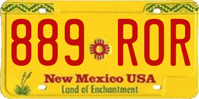 NM license plate 889ROR