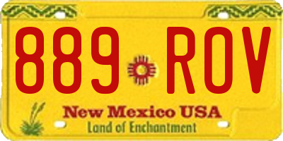 NM license plate 889ROV