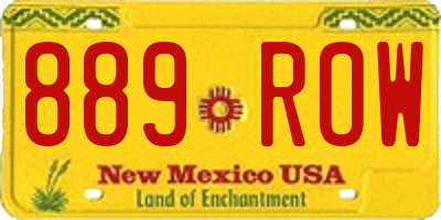 NM license plate 889ROW